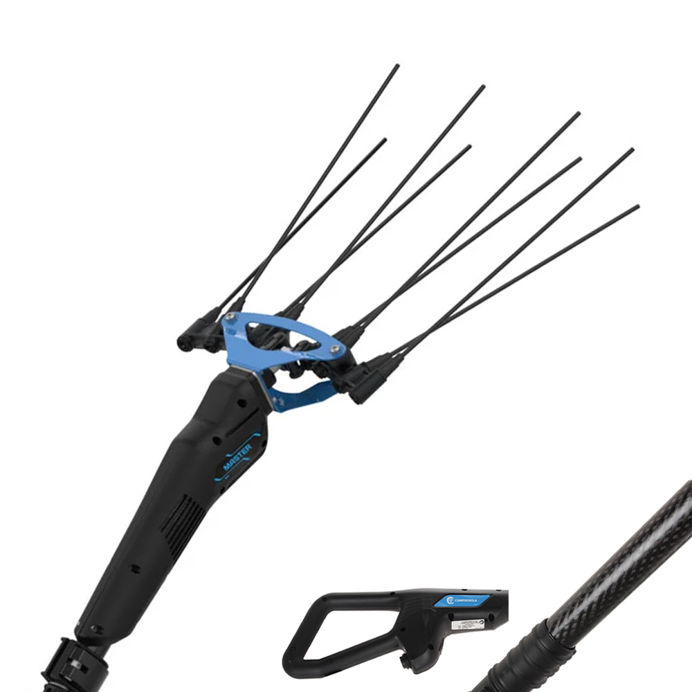 K Abbacchiatore Elettrico a Batteria MASTER PLUG-IN "new"- Asta in CARBONIO e ALLUMINIO da 150-220 cm completo di Cavo - Campagnola - immagine 1